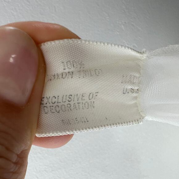 Vintage Movie Star White Sleep Robe Sheer Floral Lace Scoop Neck Tie Sz S Small - Picture 12 of 12